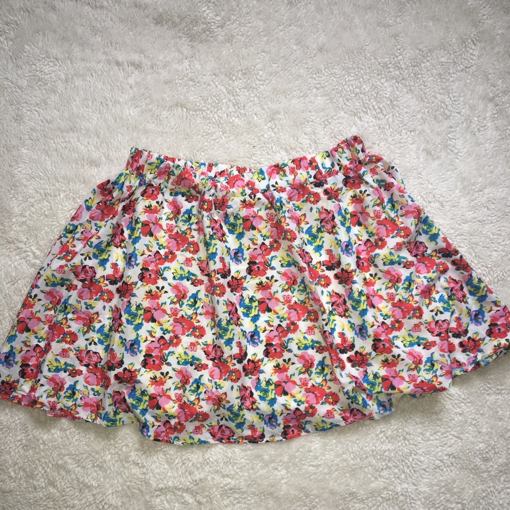 Floral Print Mini Skirt